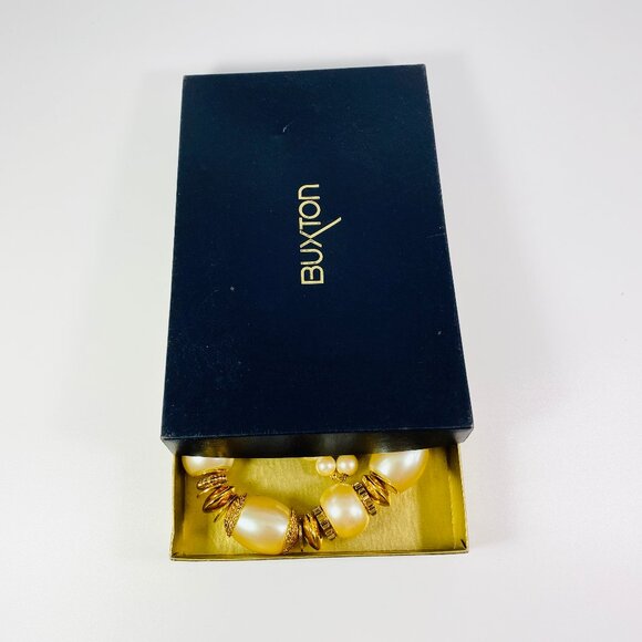 Vintage Jewelery - Artificial gold & pearl like beads necklace &  ear drops - Picture 1 of 6